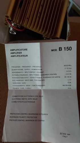 Zetagi b150 amplificatore - zetagi, cb